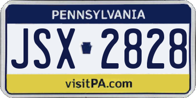 PA license plate JSX2828