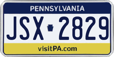 PA license plate JSX2829