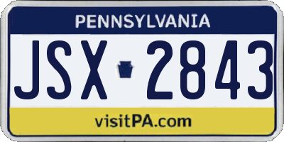 PA license plate JSX2843