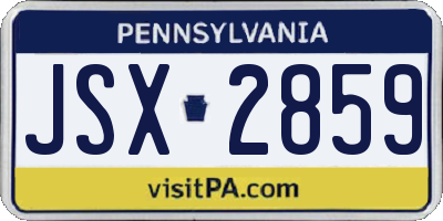 PA license plate JSX2859