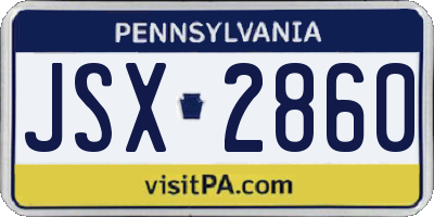 PA license plate JSX2860