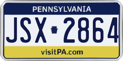 PA license plate JSX2864