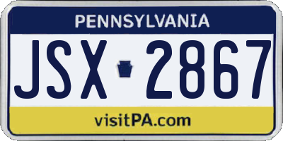 PA license plate JSX2867