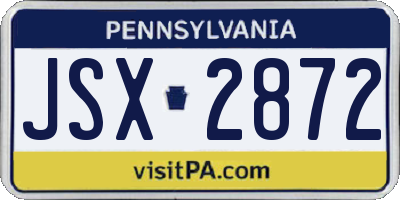 PA license plate JSX2872