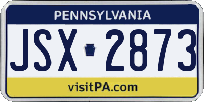 PA license plate JSX2873