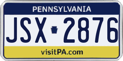 PA license plate JSX2876