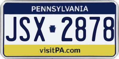 PA license plate JSX2878