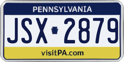 PA license plate JSX2879