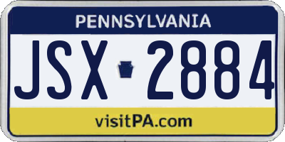 PA license plate JSX2884