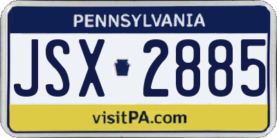 PA license plate JSX2885