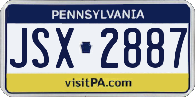 PA license plate JSX2887