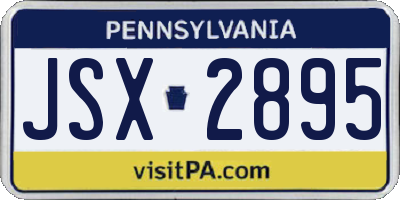 PA license plate JSX2895