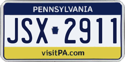 PA license plate JSX2911