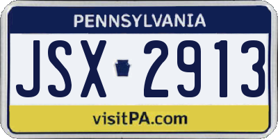 PA license plate JSX2913