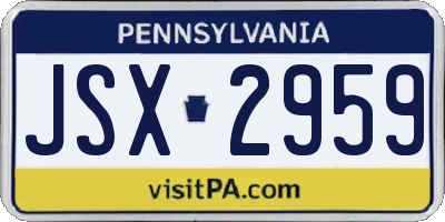 PA license plate JSX2959