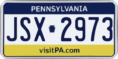 PA license plate JSX2973