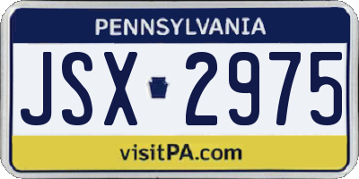 PA license plate JSX2975