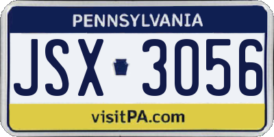PA license plate JSX3056