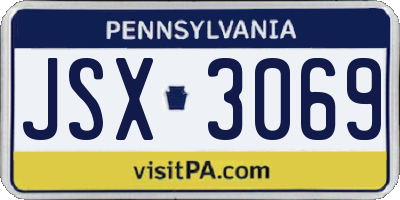 PA license plate JSX3069