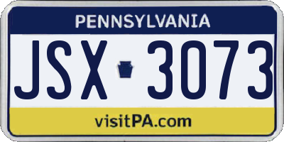 PA license plate JSX3073