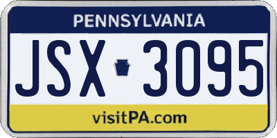 PA license plate JSX3095