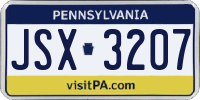PA license plate JSX3207