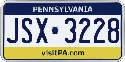 PA license plate JSX3228