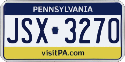 PA license plate JSX3270