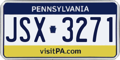 PA license plate JSX3271