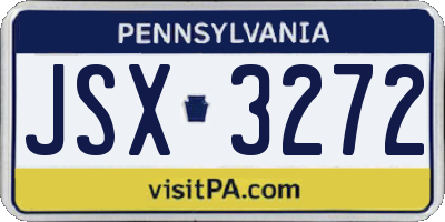 PA license plate JSX3272