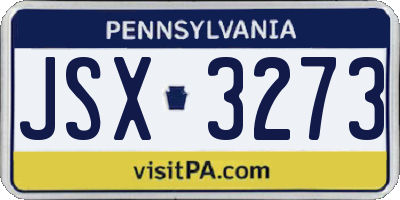 PA license plate JSX3273