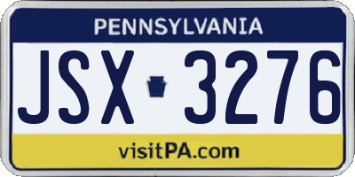 PA license plate JSX3276