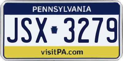 PA license plate JSX3279