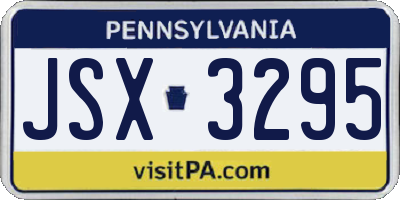 PA license plate JSX3295