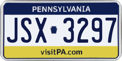 PA license plate JSX3297