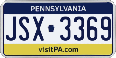 PA license plate JSX3369