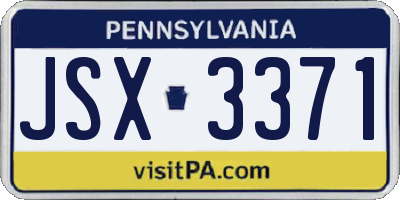 PA license plate JSX3371