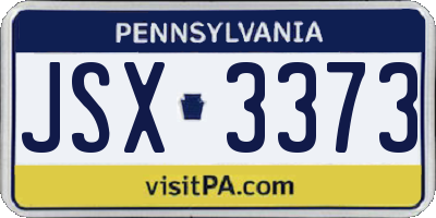 PA license plate JSX3373