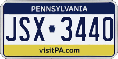 PA license plate JSX3440