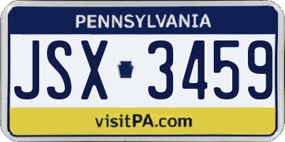 PA license plate JSX3459