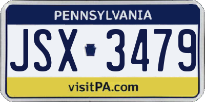 PA license plate JSX3479