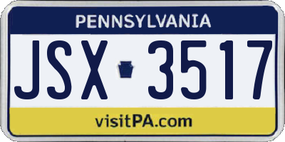 PA license plate JSX3517