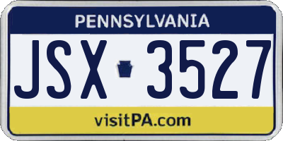 PA license plate JSX3527