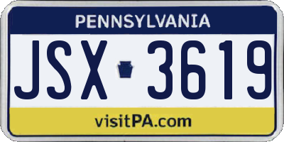 PA license plate JSX3619