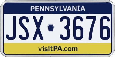 PA license plate JSX3676