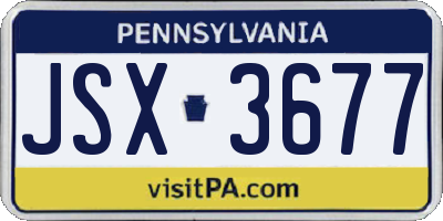 PA license plate JSX3677
