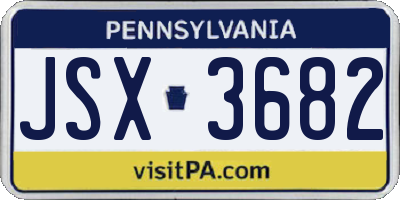 PA license plate JSX3682