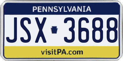 PA license plate JSX3688