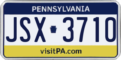 PA license plate JSX3710