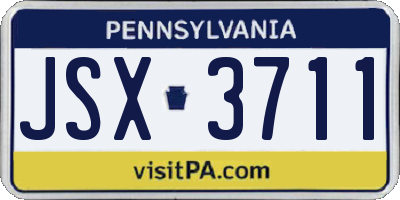 PA license plate JSX3711